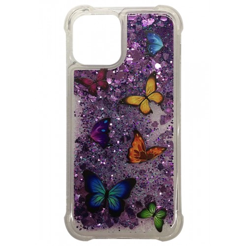 iP13Pro Waterfall Protective Case Glitter Butterfly
